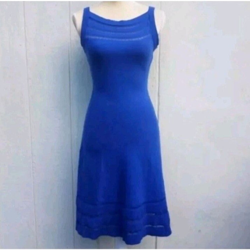 kate spade stretch knit dress sleeveless  blue wmns sz xs(2)